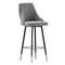 Merrick Lane Petra Modern Upholstered Dining Stools with Chrome Accented Metal Frames and Footrests